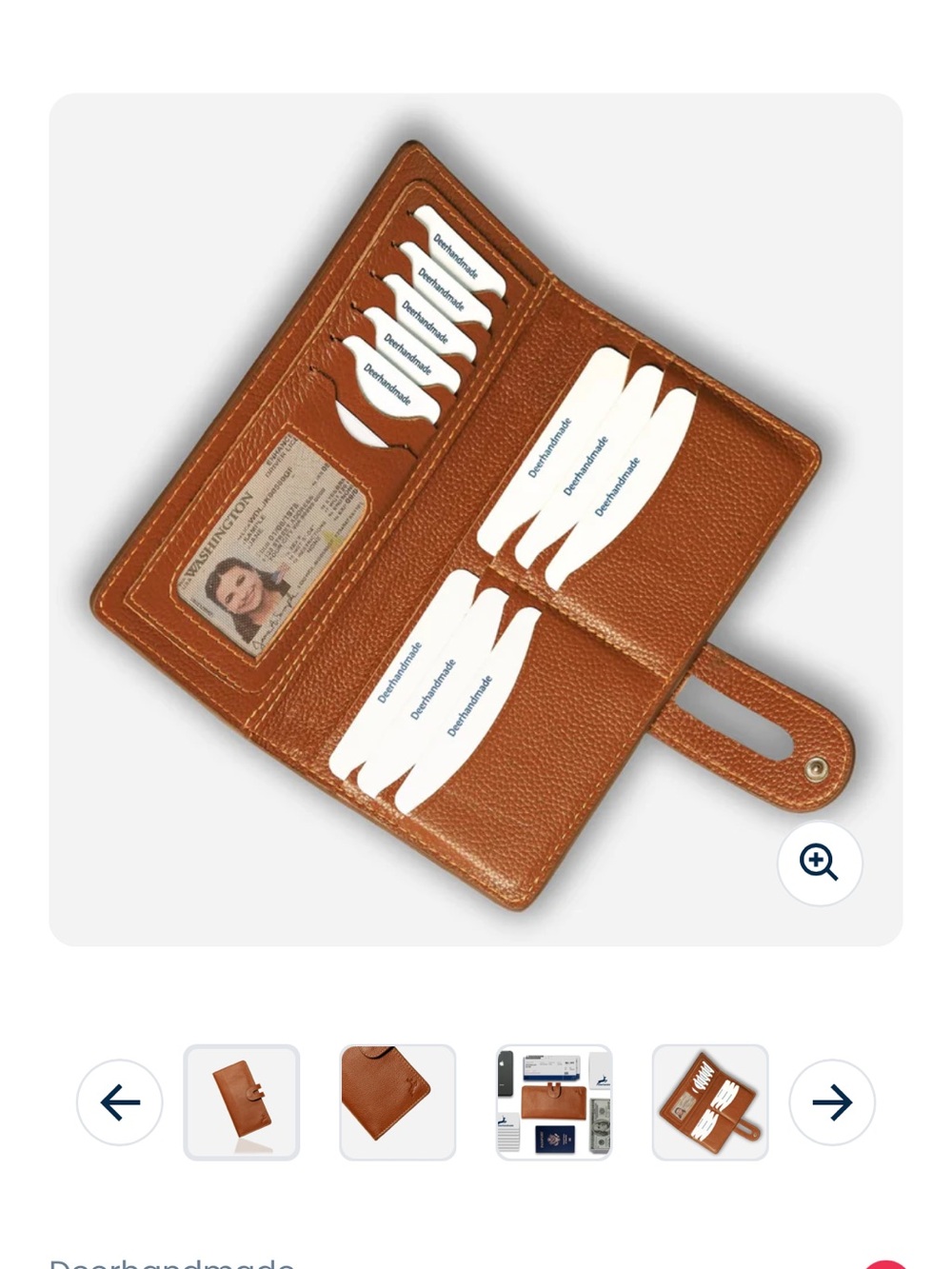 Deer handmade leather rfid women’s wallet